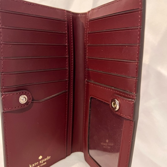 Kate spade magenta and wine colored slim wallet - Picture 2 of 4